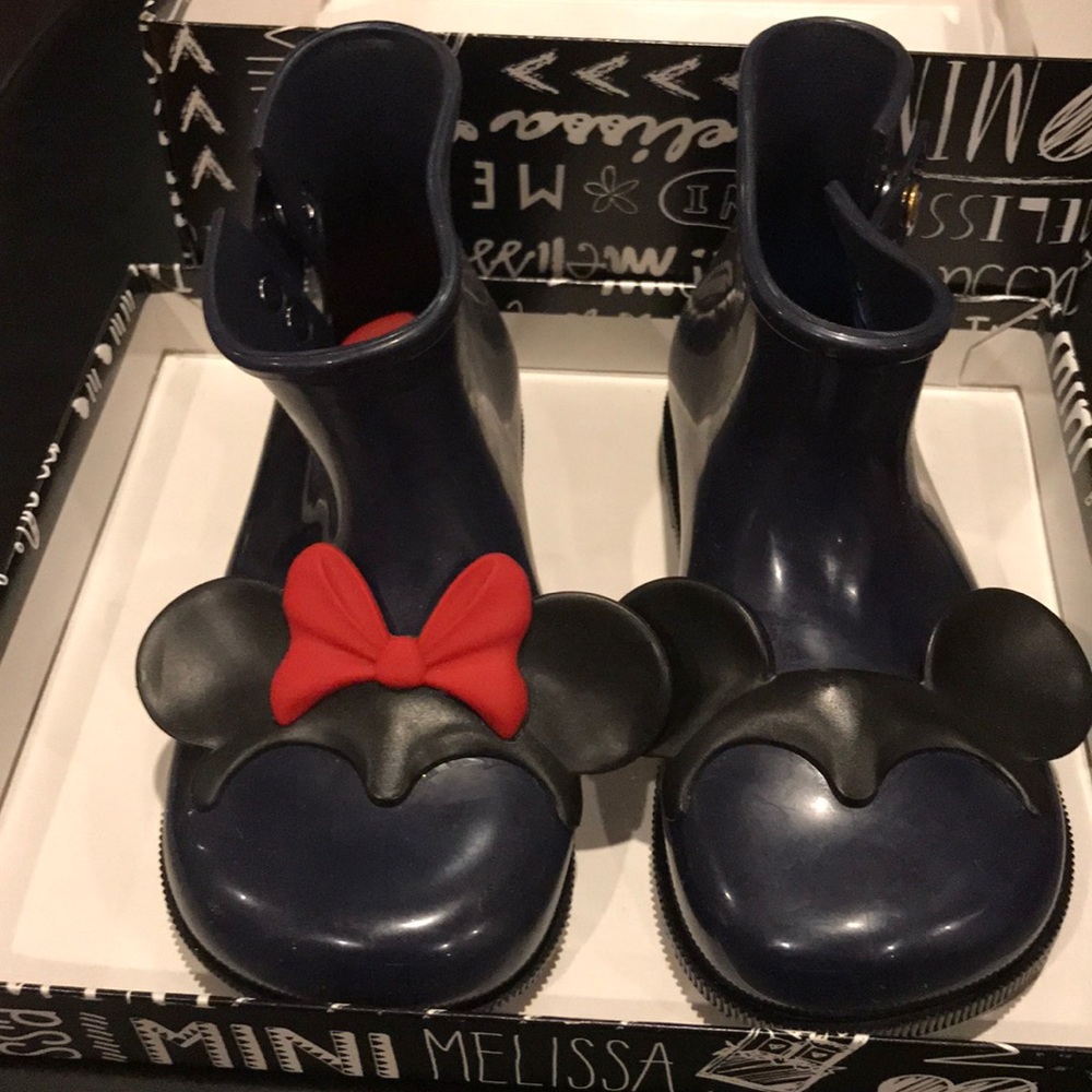 NWT Mini Melissa Disney Minnie Mickey Rain Boots